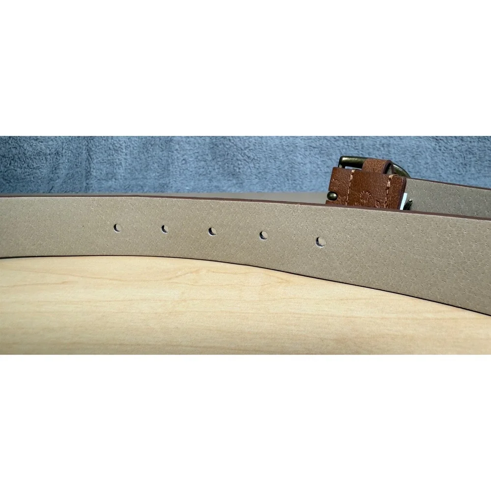Relic Floral Embossed Belt Womens Medium Brown Faux Leather Western RLJ0422216